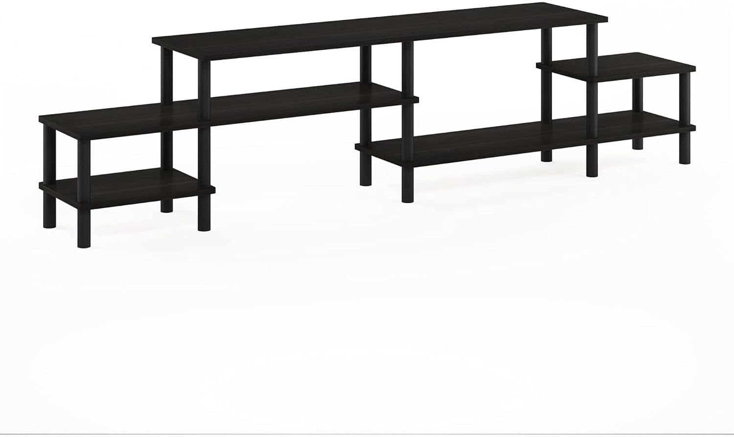 HomeStock Grand Entertainment Center for Tv Up to 80 Inch, Fits in Your Space, Sturdy On Flat Surface, Simple Stylish Design, Functional and Suitable for Any Room Espresso/Black