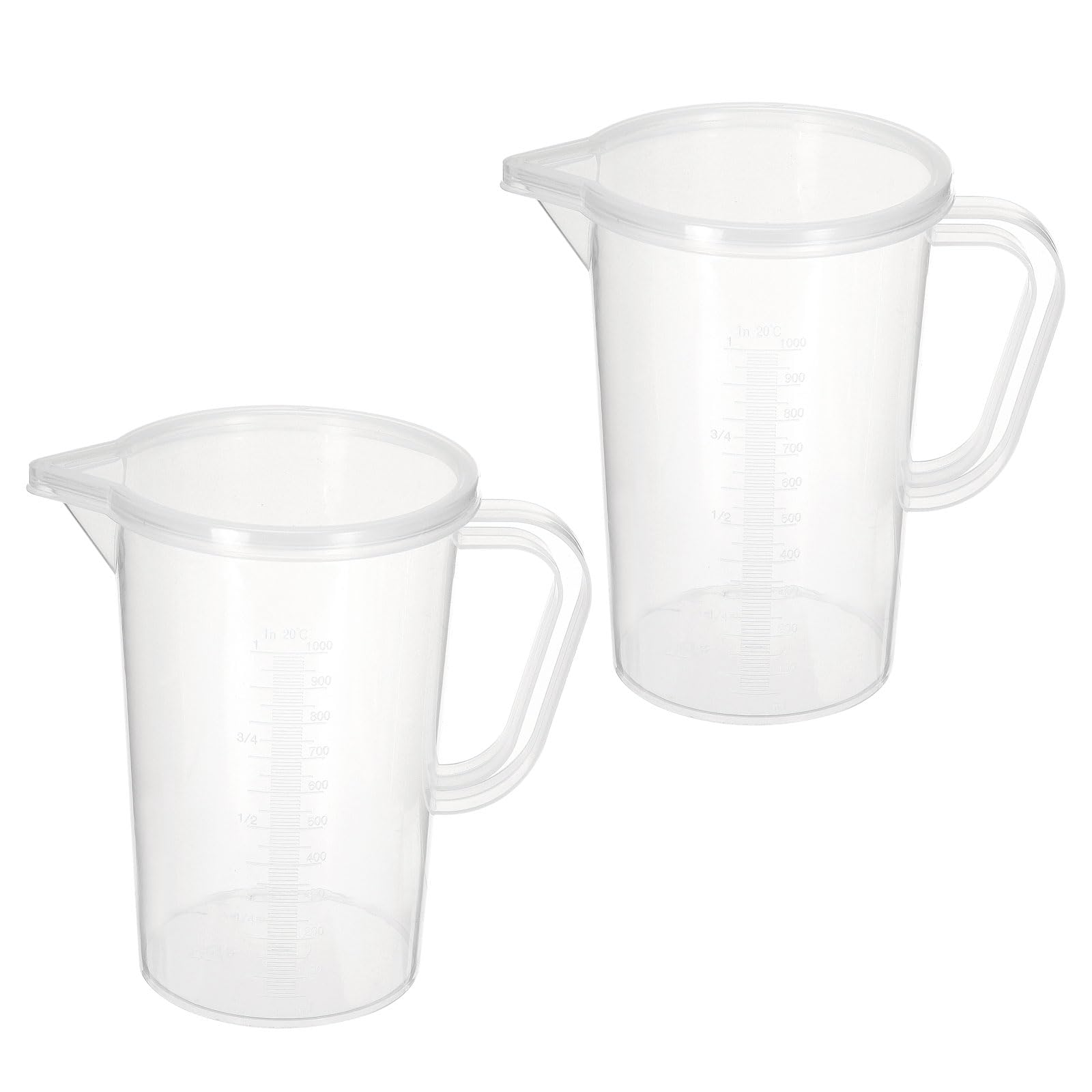 YOKIVE 2 vasos graduados de escala blanca de doble cara de 1000 ml