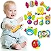 BAKAJI Set 10 Giocattoli per Bambini Neonati Gioco Neonato Prima Infanzia Sonagli Massaggia Gengive Giochi Sensoriali con Suoni Educativi Bimbi per Lo Sviluppo delle capacità