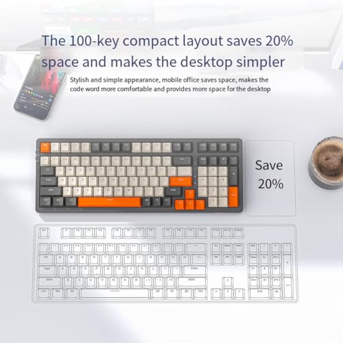 Clavier mécanique sans fil 100 touches Bluetooth et 2.4G à structure gasket - 4