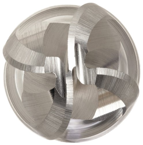 Image of Precision Twist EB3304 Carbide Ball Nose End Mill, Uncoated (Bright) Finish, Non-Center Cutting, 30 Deg Helix, 4 Flutes, 2 inch Overall Length, 9 /64 inch Cutting Diameter, 3 /16 inch Shank Diameter