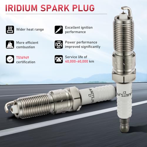 Image of LZTR5AGP Iridium Spark Plugs 6 Pack Compatible with Jeep Wrangler Compatible with Dodge Grand Caravan Town & Country Pacifica Voyager VW Routan 3.3L 3.8L V6 Engine Replaces 3381
