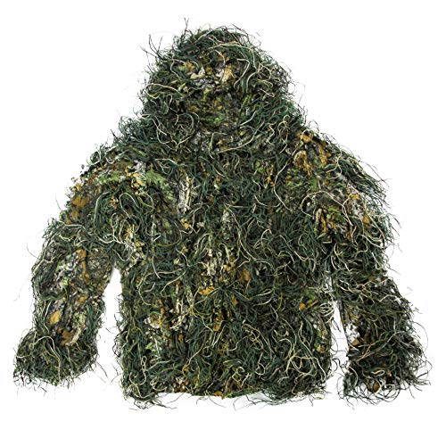GUGULUZA Ghillie Suit for Men 3D Leaf Camouflage Hunting Clothes for Men with Jacket, Pants, Rifle Wrap Cover -Camo Hunting Clothing