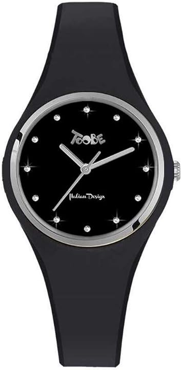 Boccadamo orologio per donna in silicone anallergico nero ed indici in swarovski la cassa ? in metallo VG021