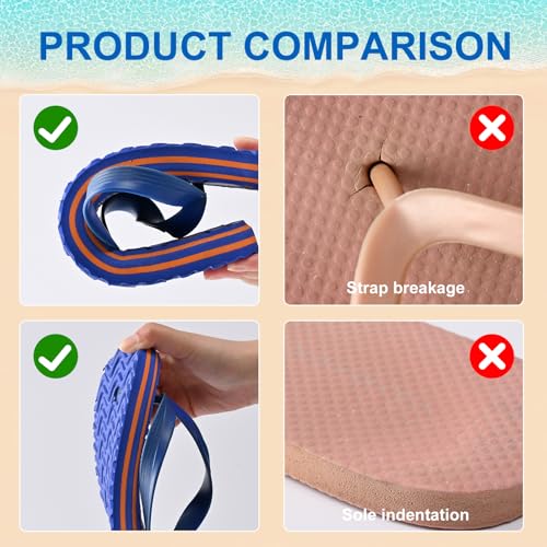 Men's Quick-Dry Flip Flops – Lightweight Beach Sandals with Non-Slip Sole, Abstract Pattern Thong Slippers for Summer, Pool, Outdoor Use3