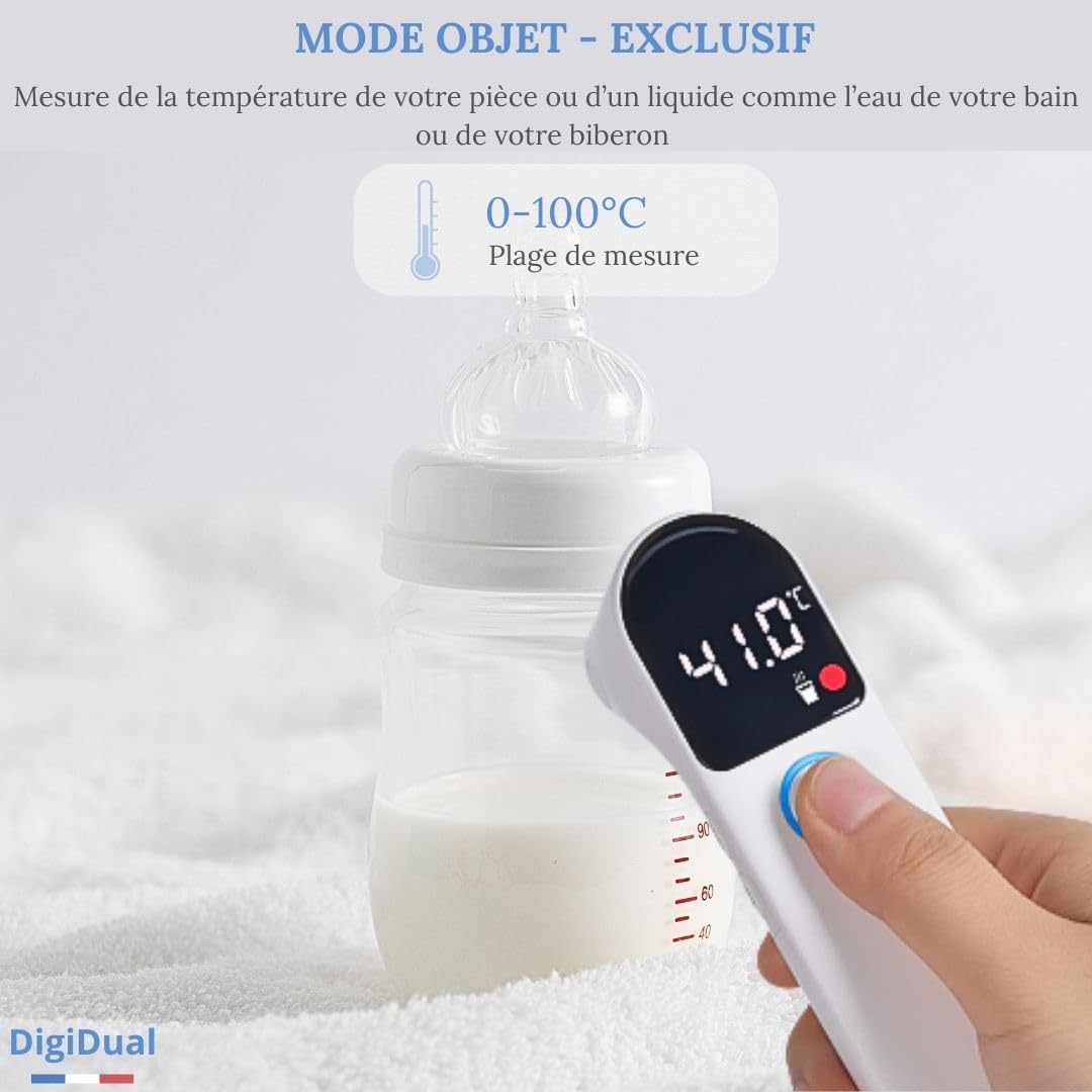 DigiDual Thermomètre Infrarouge Médical Auriculaire et Sans Contact – Certifié CE IEC 60601‑1, Précis & Rapide, Pour Toute la Famille, Notice FR incluse