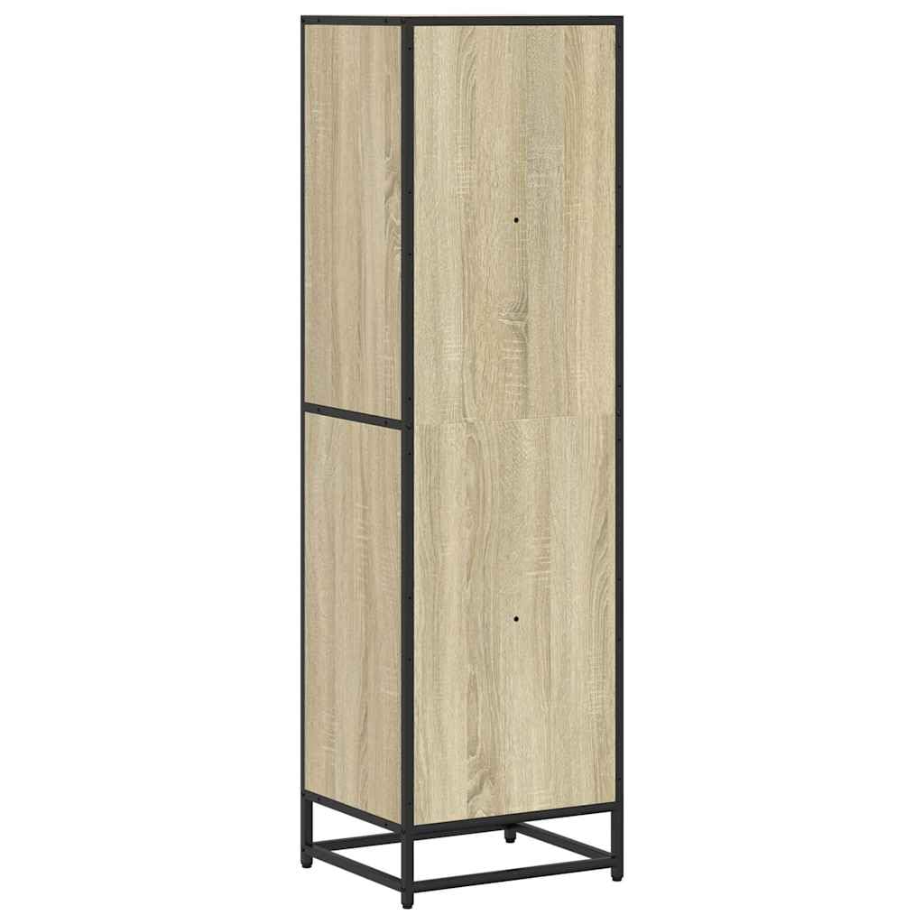 Générique Sonoma drewniana szafka na książki o wymiarach 40x35x139 cm, regał z 4 przestronnymi półkami i wytrzymałą metalową ramą, wygodne przechowywanie książek i dekoracji.