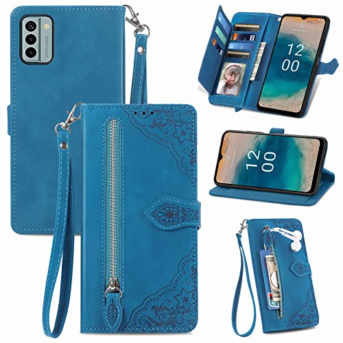 Funda con tapa para teléfono Funda de cuero de alta calidad compatible con Nokia G22, funda magnética tipo cartera para teléfono [carcasa interior de TPU a prueba de golpes] Funda para teléfono, con