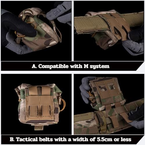 LDZDGD Tactical Multi-Purpose Grenade Pouch, MOLLE Utility Pouch for Airsoft, Paintball, Hunting and Outdoor Training(Gray)