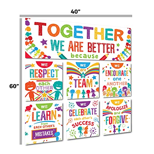 Sproutbrite Classroom Banner Decorations And Poster Bulletin Board Set - Together We Are Better #TOP1