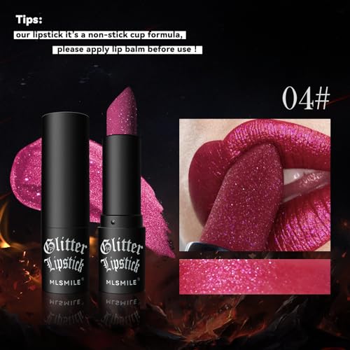 Ktouler Matte To Glitter Shine Lipstick,Diamond High Pigmented Metallic Lips Makeup Long Lasting Waterproof Glitter Sparkly Glossy Lip Gloss For Women thumb #5
