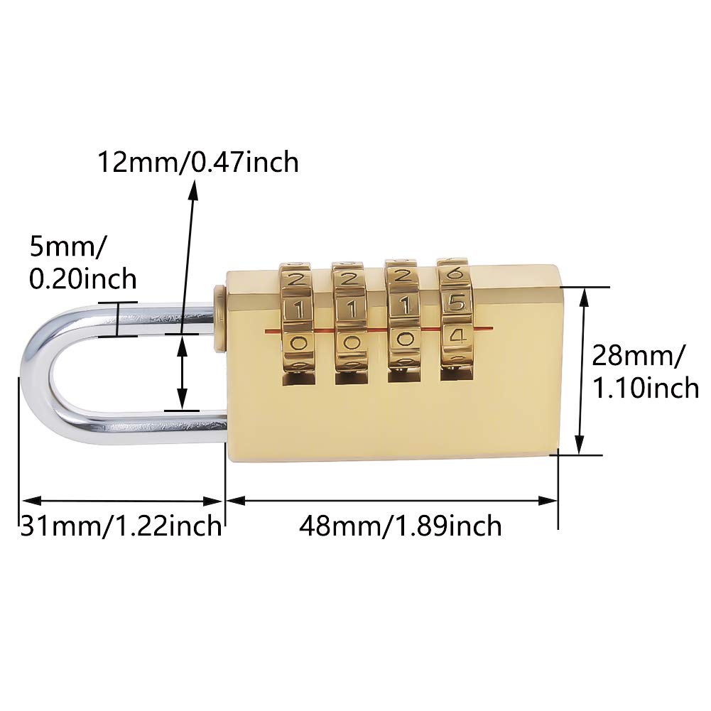 YOSOO Serrure à 4 Cadrans Serrure à Combinaison 4 Chiffres En Laiton étanche Antirouille Robuste