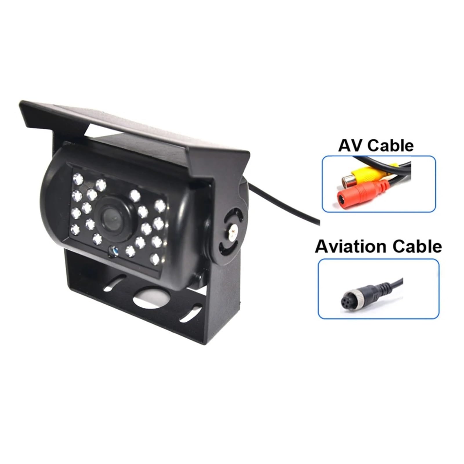 Cámara Visión Trasera HD CCD para Coches Camiones Autobuses Remolques Camionetas Vehículos Recreativos Visión Infrarroja 24 V Cámara Marcha Atrás Coche(Red)