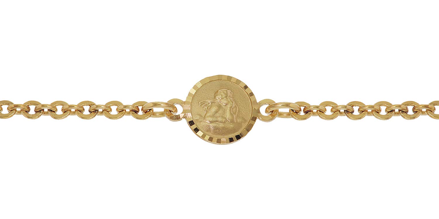 trendor Armband für Babys 333 Gold/8 Kt mit Engel-Plakette 14 cm 75090
