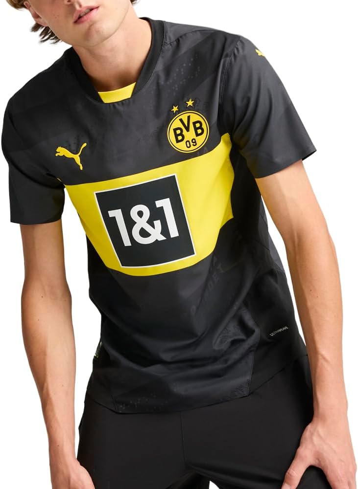 PUMA Mens BVB Away Crew Neck Replica Jersey Casual
