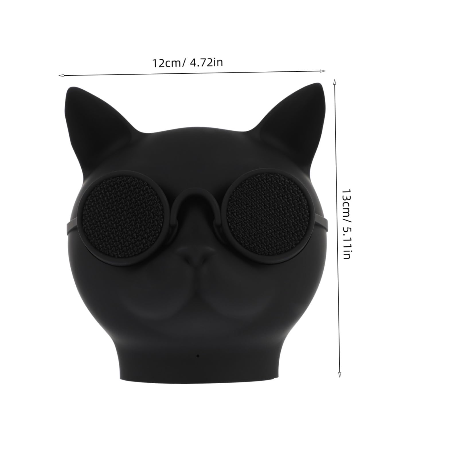 Altavoz Portátil Negro Forma de Cabeza de Gato Inalámbrico Volumen Alto Plástico Conexión Rápida Mini Altavoz Multiusos para Exteriores
