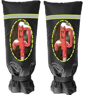 2 Pack Outdoor Faucet Covers for Winter, 13" W x 25" H Outside Yard Hydrant Protector Socks Winter, Insulated Hose Bib Protector Cover, Spigot Pipe Cover Freeze Protection Black