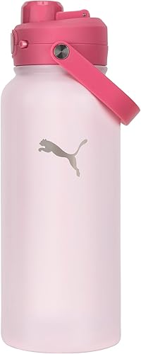 Miniatura 6 de PUMA unisex-adult 32oz Insulated Stainless Steel Water Bottle With Carry Handle Negro/Gris,Negro,Clima fresco,Crema,Rosa
