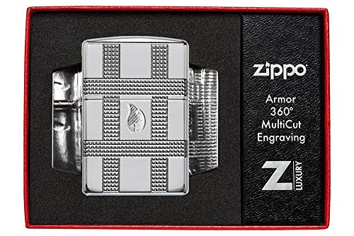 Encendedor Zippo Geometric Design Cromado miniatura 6