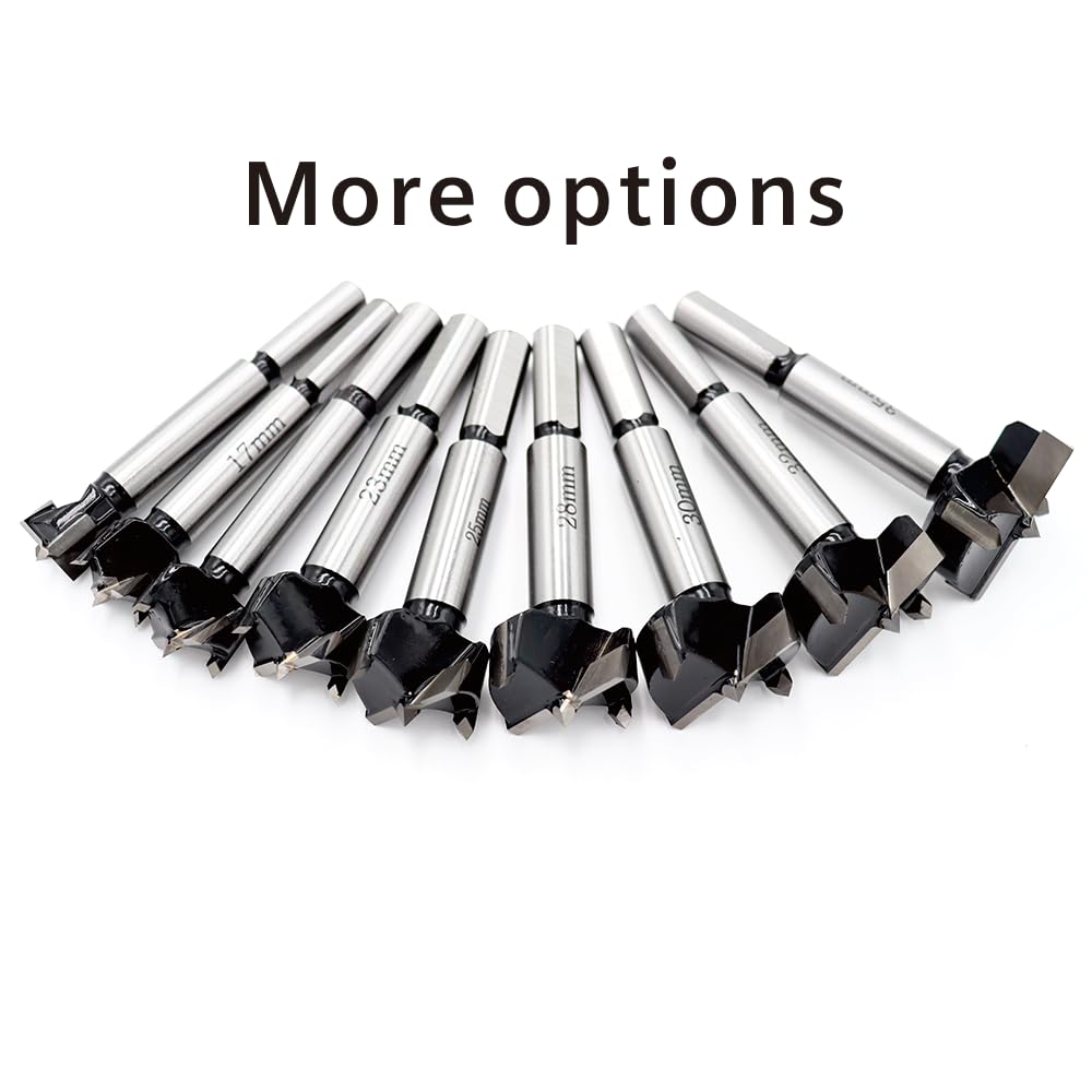 3 Inch (76mm) Forstner Drill Bit, Tungsten Carbide Tipped Wood Drill Bit, Hex Shank Hinge Cutter for Hard & Soft Wood, Plywood, Plastic（3" (76mm)）