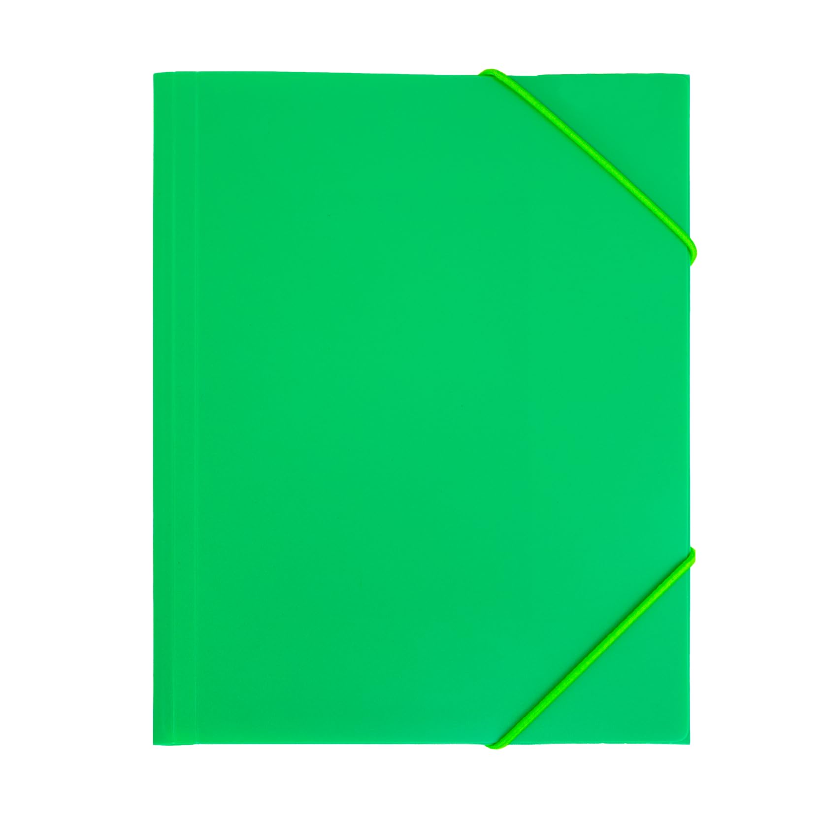 RAYLU PAPER - A4 Folder with Elastic Bands and Flaps - Storage Folders for Documents, Office and School, Made with 100% Recyclable Polypropylene (A4, Green)