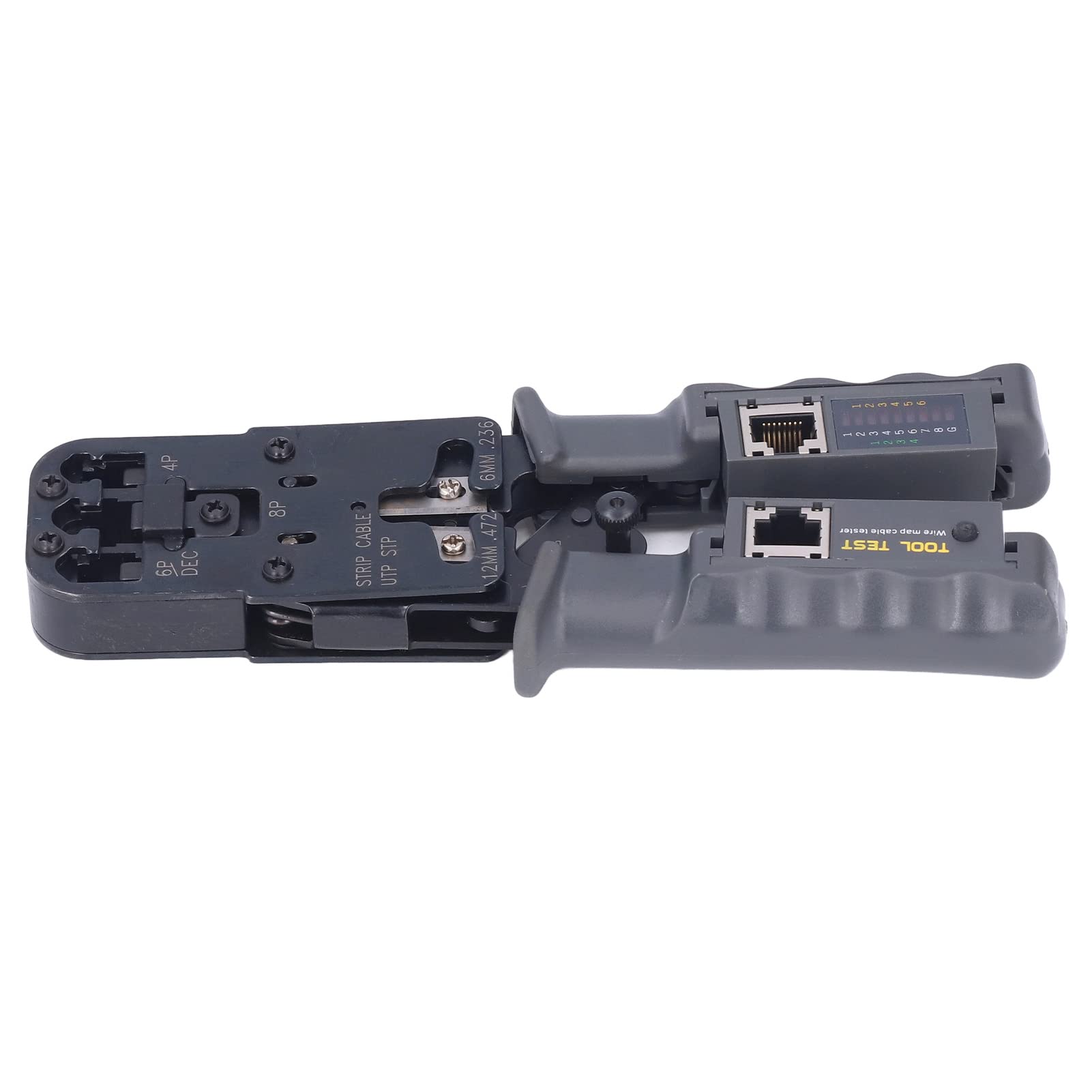 Pince à sertir pince à dénuder à cliquet, outil de sertissage RJ45, Cor avec poignée pour 8P 6P 4P, base d'outil en métal laminé pour l'insertion de câble réseau