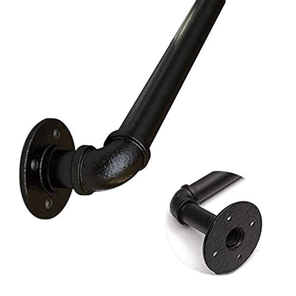 Kit main courante de sécurité murale avec barre d'appui noire