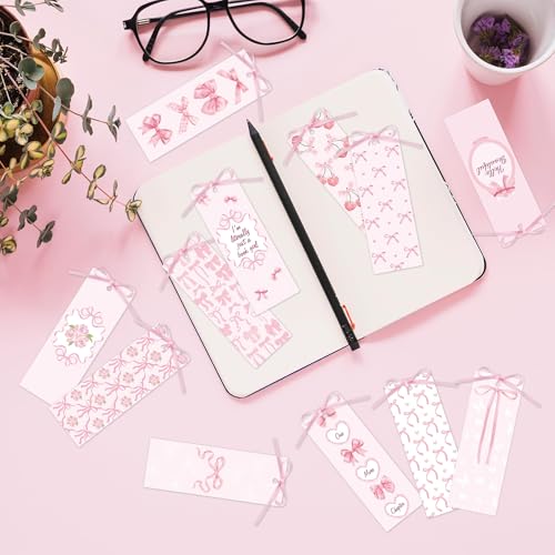 120pcs Pink Bow Bookmarks for Women - Bulk Reading Gifts & Supplies - Image 4