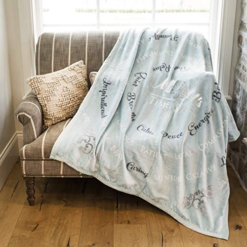 1i4 Group Mom's Time Out Velvet Luxury Throw Blanket 50x60 Soft Sentiments Teal