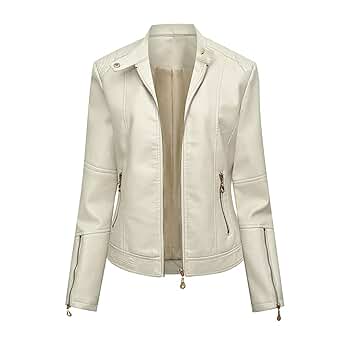 O-neMakpa Women Faux Leather Jacket Plus Size 4XL Casual