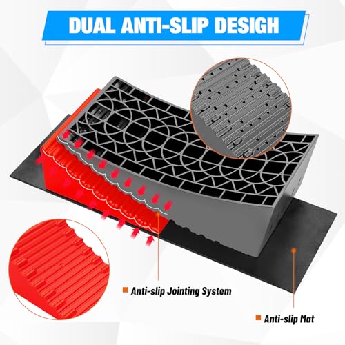 Image of Nilight RV Levelers with Wheel Chocks - Red, 2-Pack