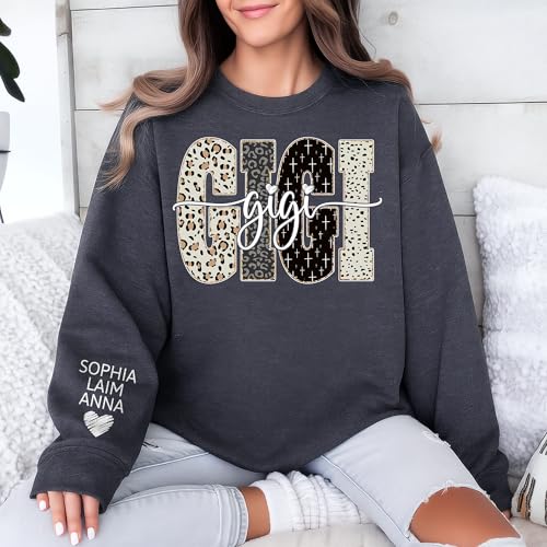 Custom Grandma Sweatshirt with Kids Name on Sleeve, Mom Gifts, Custom Mama Sweatshirt, Christmas Shirts4