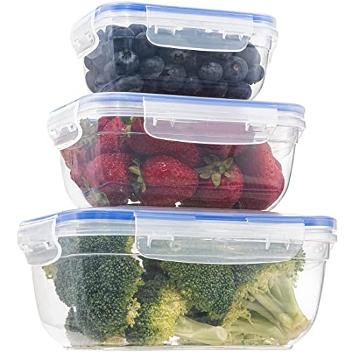 Image of Superio Plastic Food Storage Container Set, BPA Free, Sealed Containers with Airtight Lids for Pnatry, Cupboard, and Fridge- Microwave and Dishwasher Safe (10) (3 Pack)