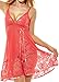 Women's Sexy Babydoll Lingerie Set(M,Watermelon red)