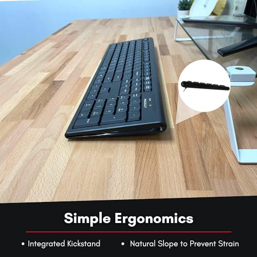 Image of Macally 2.4G Wireless Keyboard - Ergonomic Full Size Computer Keyboard Wireless with Numeric Keypad - USB Keyboard Wireless Compatible with Windows PC Laptop Desktop External Keyboard Cordless