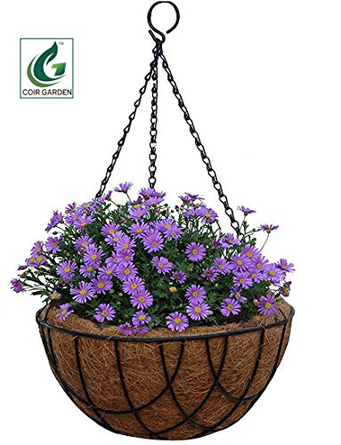COIR GARDEN Coir Hanging Baskets - 12 INCH - Pack of 5 - Balcony Garden Decoration for Indoor and Outdoor