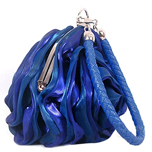 Image of Buddy Women Rose Shaped Clutch Soft Satin Wristlet Handbag Wedding Party Purse
