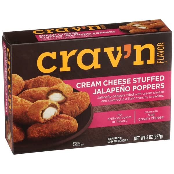 Amazon.com: Crav'n Flavor, Cream Cheese Stuffed Jalapeno Poppers ...