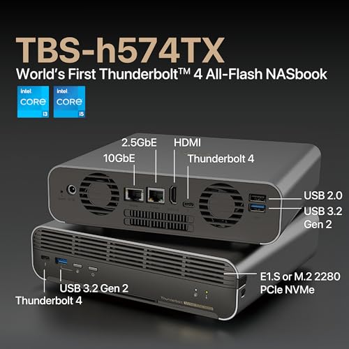 Image of QNAP TBS-h574TX-i5-16G-US 5 Bay High-Performance E1.S All-Flash NASbook with Intel Core Processor, Thunderbolt 4 and 10GbE (5G /2.5G /1G /100M /10M) Network Connectivity (Diskless)