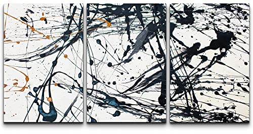 wall26 - 3 Piece Canvas Wall Art - Abstract Art Creative Background. Hand Painted Background. - Modern Home Art Stretched and Framed Ready to Hang - 16