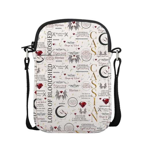 UJIMS A Court of Thorns and Roses Merch Cassian Fandom Crossbody Bag Azriel Cassian Inspired Gift