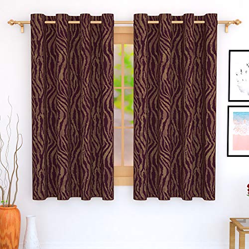 Image of Story@Home Bloom Collection Room Darkening Window Curtains 5 feet Long Set of 2 for Living Room, Bedroom, Kids Room - Magenta