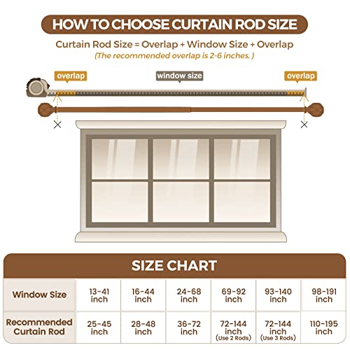 Kamanina 1 Inch Curtain Rod Telescoping Single Drapery Rod 72 To 144 Inches (6-12 Feet), Antique Silver Curtain Rods For Windows 69 To 140 Inches, Netted Texture Finials #TOP5