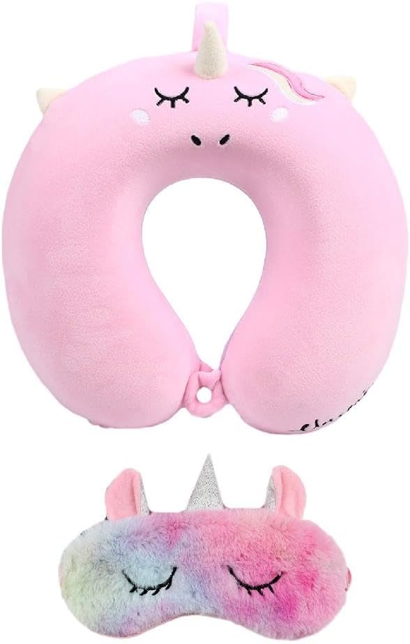 Travel Neck Pillow and Unicorn Eye Mask Set Ushaped Office Travel Rest Soft Cushion Health Care Travel Pillow for Women Men Kids Travel Neck Pillow and Unicorn Eye Mask Set Ushaped Office Travel Rest Soft Cushion Health Care Travel Pillow for Women Men Kids