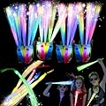 30PCS Fiber Optic Wand Glow Sticks, LED Light Up Wand, Glow in the Dark Party Supplies, Light Up Party Favors, Fiber Optic Lights, Glow Flashing Light Sticks for Neon Party Decorations, Halloween