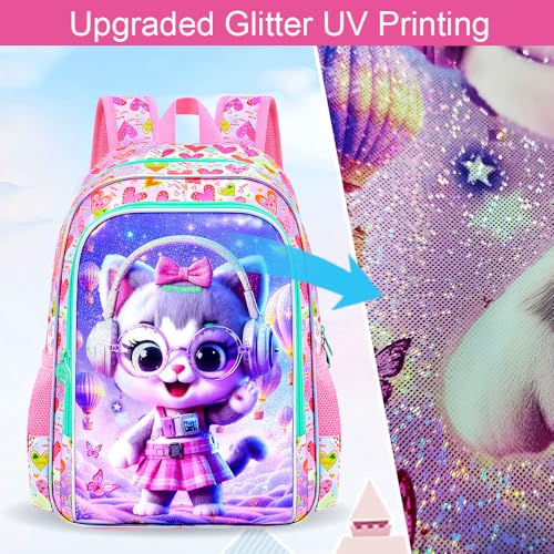 Image of WZLVO 3PCS Kids Backpack for Girls, Unicorn Dinosaur Animal Prechool Elementary Kindergarten School Bookbag with Lunch Box
