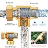 YELUN Garden Hose Filter Attachment with 100 Mesh and 40 Mesh Stainless Steel Screen,Brass Filter Pressure Washer Inlet for RV Camping Car Wash Rainwater Filtration (with Cap)