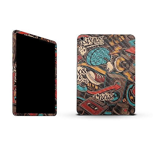 Image of MightySkins Carbon Fiber Skin Compatible with Apple iPad 10.9 inch 10th Gen (2022) Full Wrap Kit - Orange Hip Hop | Protective, Durable Textured Carbon Fiber Finish | Easy to Apply | Made in The USA