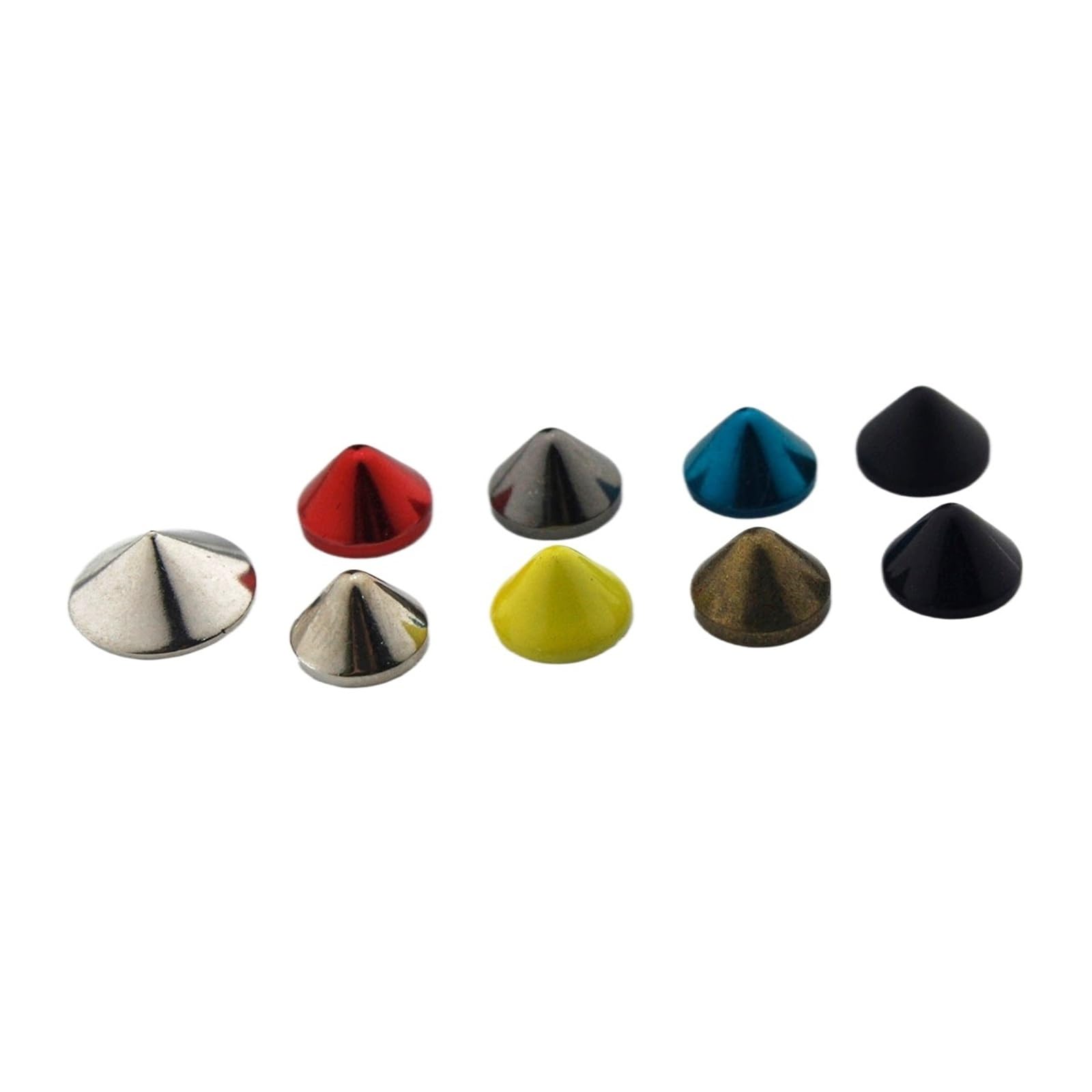 Lote de 10 tachuelas de metal con forma de bala, estilo punk, for bolsos, ropa, cuero, manualidades, teléfono, zapatos, fundas, accesorios de decoración DIY.(Brightyellow 9.5x6mm)