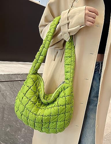 Image of Quilted Tote Bag for Women Puffer Bag Lightweight Padding Shoulder Purse Hobo Bags Satchel Handbag Cloud Bags with Zip 2026